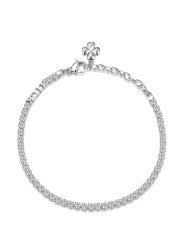 Bracciale Donna Brosway Desideri BEI016 in Acciaio con Quadrifoglio e Zirconi