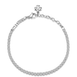 Bracciale Donna Brosway Desideri BEI016 in Acciaio con Quadrifoglio e Zirconi