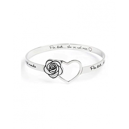 Bracciale Rigido Donna Marlù in Acciaio 316L 15BR027 Mamma Cuore