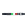 Unisex Nadir Black Silicone Bracelet with Italian Flag in Steel