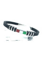 Unisex Nadir Black Silicone Bracelet with Italian Flag in Steel