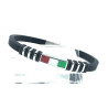 Unisex Nadir Black Silicone Bracelet with Italian Flag in Steel