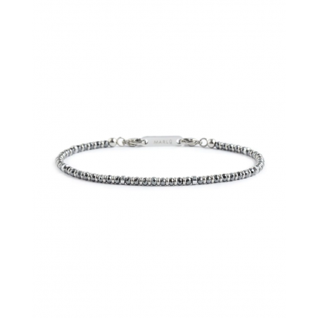 Bracciale Uomo Marlù 1BR0069-E  Sparkles in Acciaio con Ematite Silver