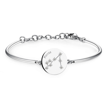BRACELET WOMAN ZODIAC PISCES BHK22 IN ACIALIO 316