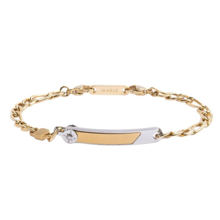 Bracciale Uomo Marlù 30BR0021G Catena Grumetta in Acciao Pvd Oro Giallo
