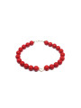 Bracciale Nadir Donna in Pasta di Corallo Rossa con Perla Bianca Coltivata 21cm