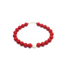 Bracciale Nadir Donna in Pasta di Corallo Rossa con Perla Bianca Coltivata 21cm