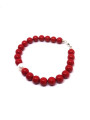 Bracciale Nadir Donna in Pasta di Corallo Rossa con Perla Bianca Coltivata 21cm