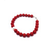 Bracciale Nadir Donna in Pasta di Corallo Rossa con Perla Bianca Coltivata 21cm