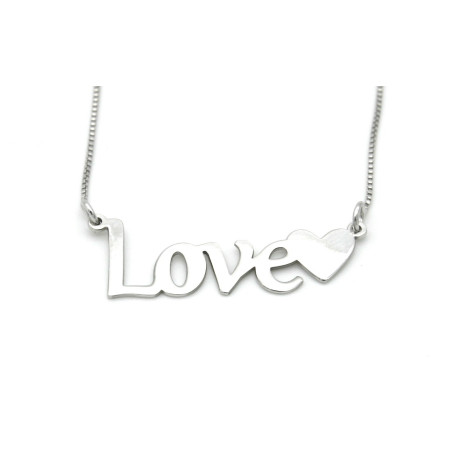 Collana Scritta LOVE Donna in Argento 925 Personalizzabile all'interno