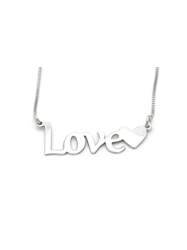 Collana Scritta LOVE Donna in Argento 925 Personalizzabile all'interno