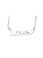 LOVE Woman Written Necklace in Silver 925 Customizable inside