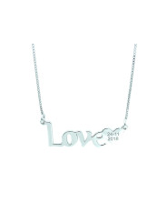 LOVE Woman Written Necklace in Silver 925 Customizable inside