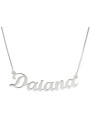 Women's necklace with customizable name in silver, made in italy