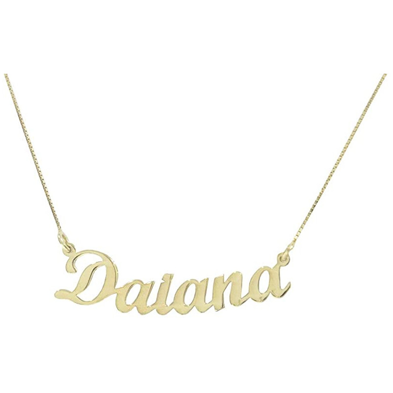 Women's necklace with customizable name in silver, made in italy