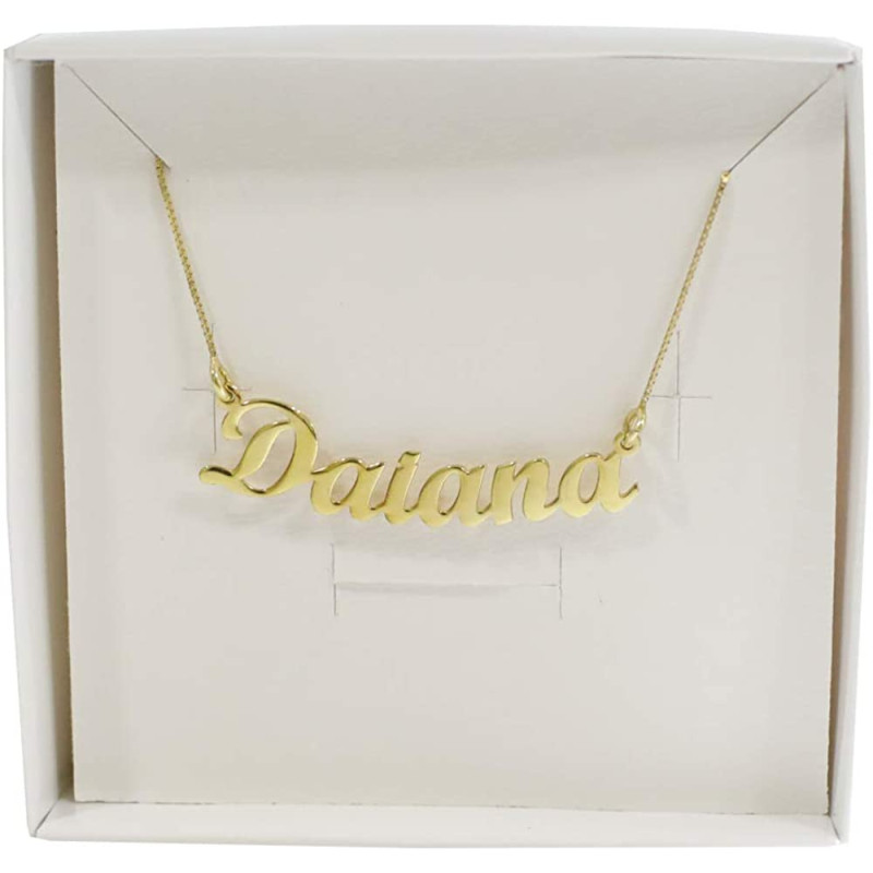 Women's necklace with customizable name in silver, made in italy
