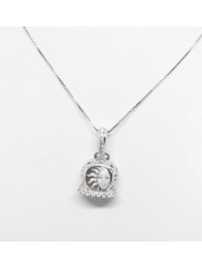 925 SILVER NECKLACE WITH RGENTO PENDANT AND ENGRAVED CORAL