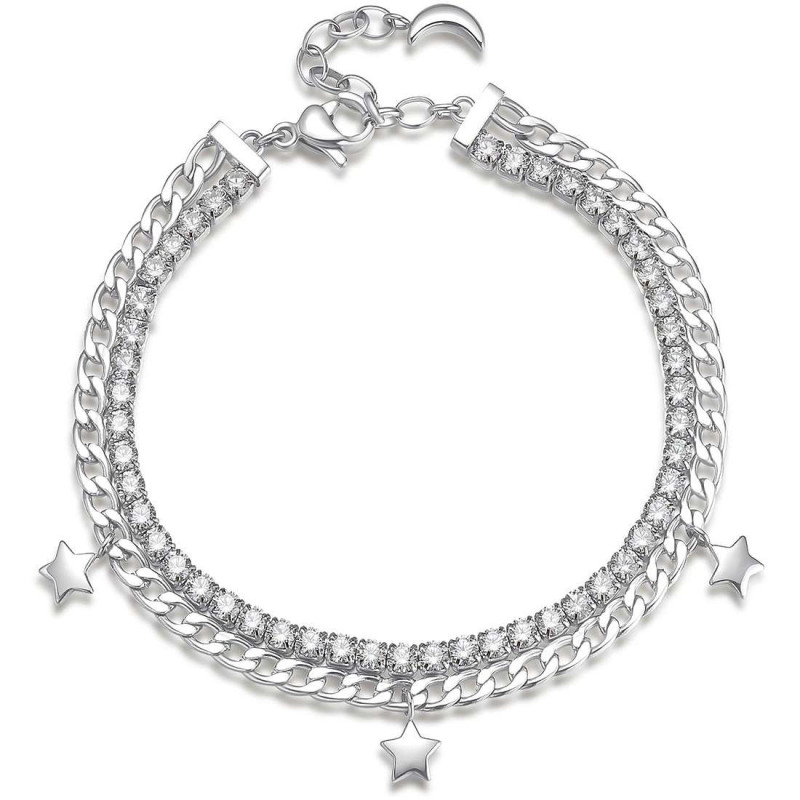 Bracciale Tennis Donna Brosway Desideri Sogno BEI049 Catena, Zirconi Bianchi Bracciale Tennis Donna Brosway Desideri Sogno BEI049 Catena, Zirconi Bianchi