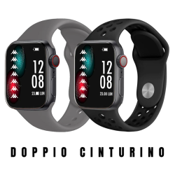 Orologio Smartwatch Uomo Kappa Prime KW-P007 Due Cinturini in Silicone Grigio e Nero