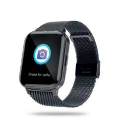 Orologio Smartwatch Unisex Paul Edward PE019G Cinturino in Acciaio Maglia Mialano Pvd Nero