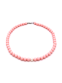 Collana Nadir Donna Pasta di Corallo Rosa con Perla Bianca Coltivata Centrale