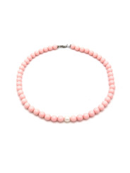 Collana Nadir Donna Pasta di Corallo Rosa con Perla Bianca Coltivata Centrale