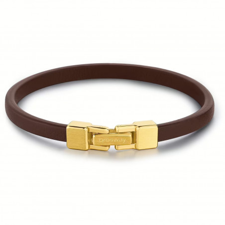 Bracciale Uomo Brosway Ink BIK136A in Pelle Marrone con Centrale Acciaio