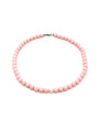 Collana Nadir Donna Pasta di Corallo Rosa con Perla Bianca Coltivata Centrale