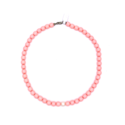 Collana Nadir Donna Pasta di Corallo Rosa con Perla Bianca Coltivata Centrale