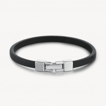 Bracciale Uomo Brosway Ink BIK135A in Pelle Nera con Centrale Acciaio