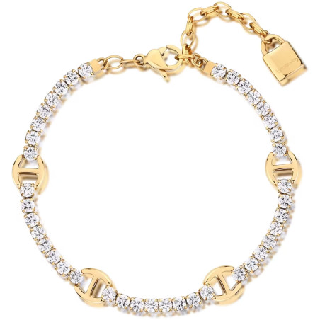 Bracciale Donna Brosway Desideri BEI078 in Acciaio 304 Oro con Zirconi Bianchi