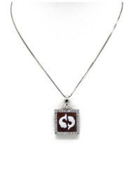 Collana Donna in Argento 925% con Ciondolo Segno Zodiacale Pesci Cammeo
