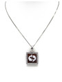 Collana Donna in Argento 925% con Ciondolo Segno Zodiacale Pesci Cammeo