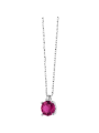 Girocollo Donna Comete in Oro 18 Kt 750% Con Diamanti e Rubino Rotondo Colore G
