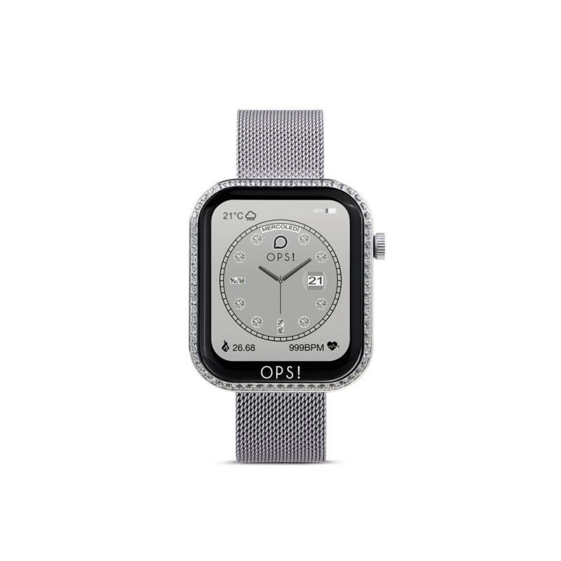 Orologio Smartwatch Donna Ops Objects Call Diamonds OPSSW-43 in Acciaio Silver Milano Orologio Smartwatch Donna Ops Objects Call Diamonds OPSSW-43 in Acciaio Silver Milano
