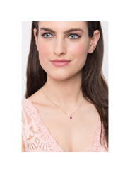 Girocollo Donna Comete GLB 1389 in Oro 18 Kt 750% Con Diamanti e Rubino Rotondo Colore G
