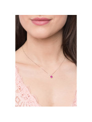 Girocollo Donna Comete in Oro 18 Kt 750% Con Diamanti e Rubino Rotondo Colore G
