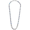 Collana Uomo Marlù 30CO0001 in Acciaio Silver con Pietre Sodalite blu e Catena m