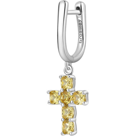 Orecchino Donna Brosway Croce Fancy FEY09 in Argento 925% Cristalli Gialli