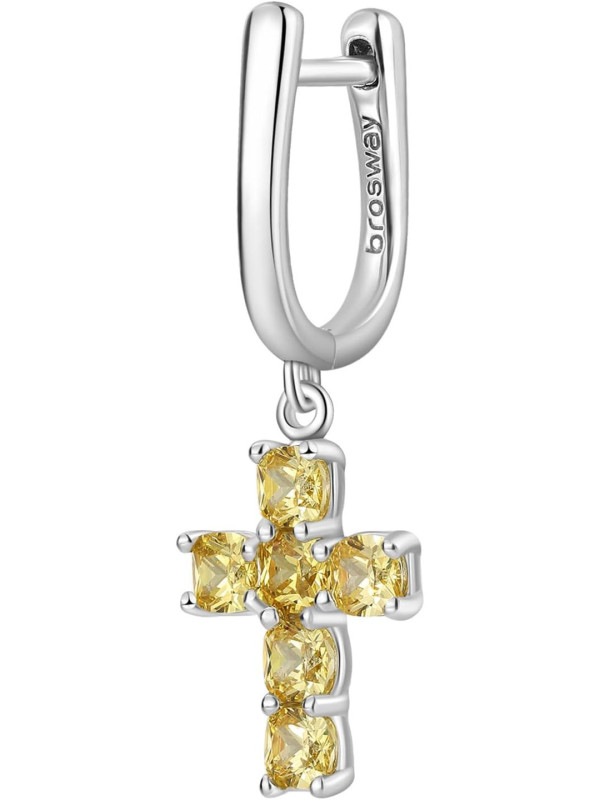 Orecchino Donna Brosway Croce Fancy FEY09 in Argento 925% Cristalli Gialli