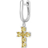 Orecchino Donna Brosway Croce Fancy FEY09 in Argento 925% Cristalli Gialli