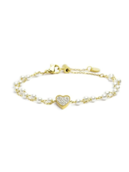 Bracciale Donna Marlù Nel Mio Cuore 15BR068G-W Colore Oro con Cuore e Cristalli