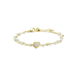 Bracciale Donna Marlù Nel Mio Cuore 15BR068G-W Colore Oro con Cuore e Cristalli
