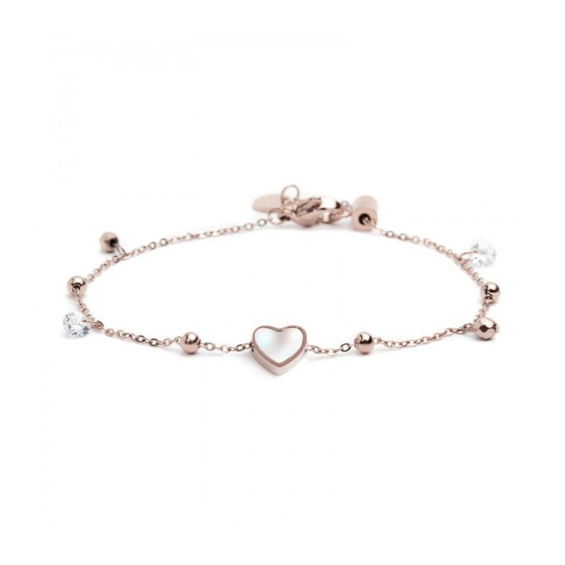 Bracciale Donna Marlù Nel Mio Cuore 15BR069R-W Colore Oro Rosa con Cuore Bracciale Donna Marlù Nel Mio Cuore 15BR069R-W Colore Oro Rosa con Cuore