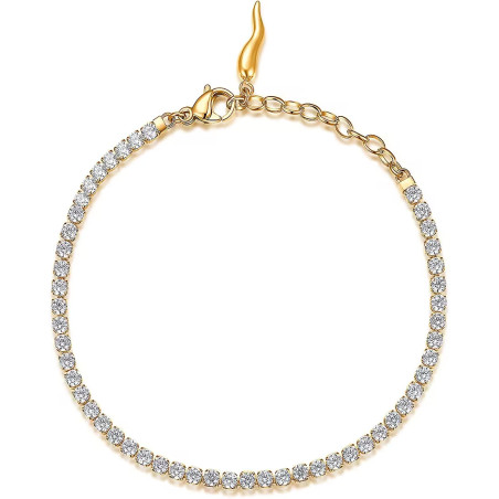 Bracciale Donna Tennis Brosway BEI015 Desideri in Acciaio Colore Oro e Zirconi