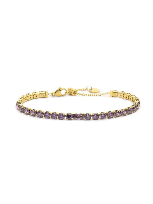 Bracciale Donna Maralù Tennis 31BR0007G-LF Sparkles in Acciaio Oro e Viola