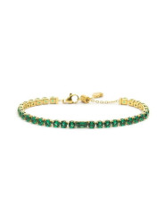 Bracciale Donna Maralù Tennis 31BR0007G-S Sparkles in Acciaio Oro e Verde