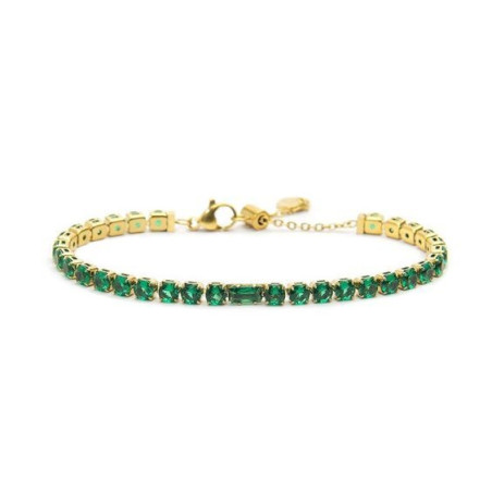 Bracciale Donna Maralù Tennis 31BR0007G-S Sparkles in Acciaio Oro e Verde