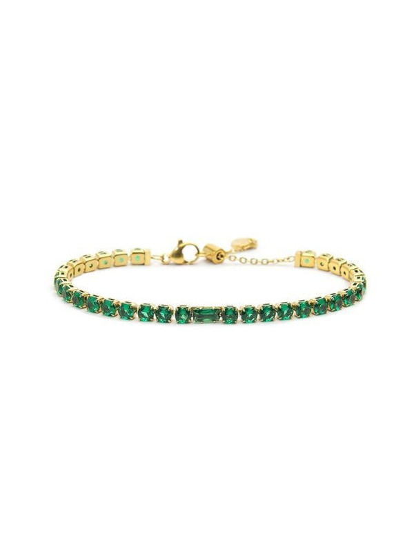 Bracciale Donna Maralù Tennis 31BR0007G-S Sparkles in Acciaio Oro e Verde