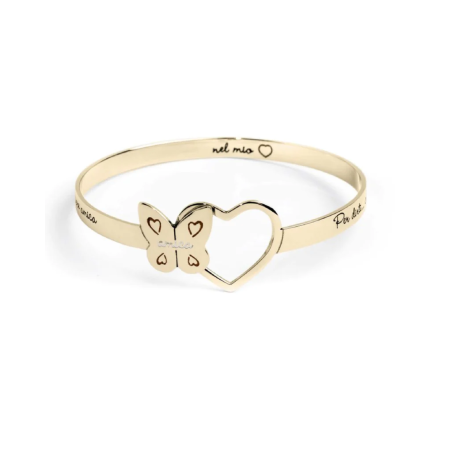 Bracciale Donna Rigido Marlù 15BR035G FARFALLA in Acciaio con Pvd Oro Giallo